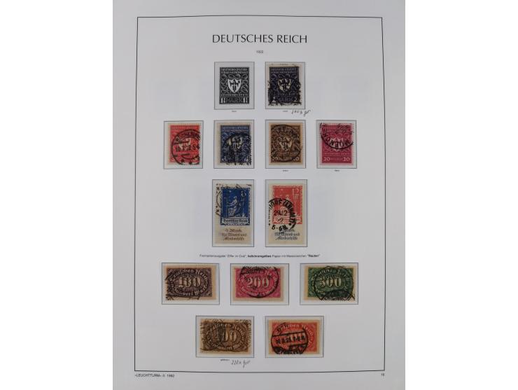 1872/1945, reichhaltige gestempelte Sammlung in 3 Bänden, dabei Brustschilde mit u.a. 21b und 27b + c, danach Mi. 66 (3), 78 