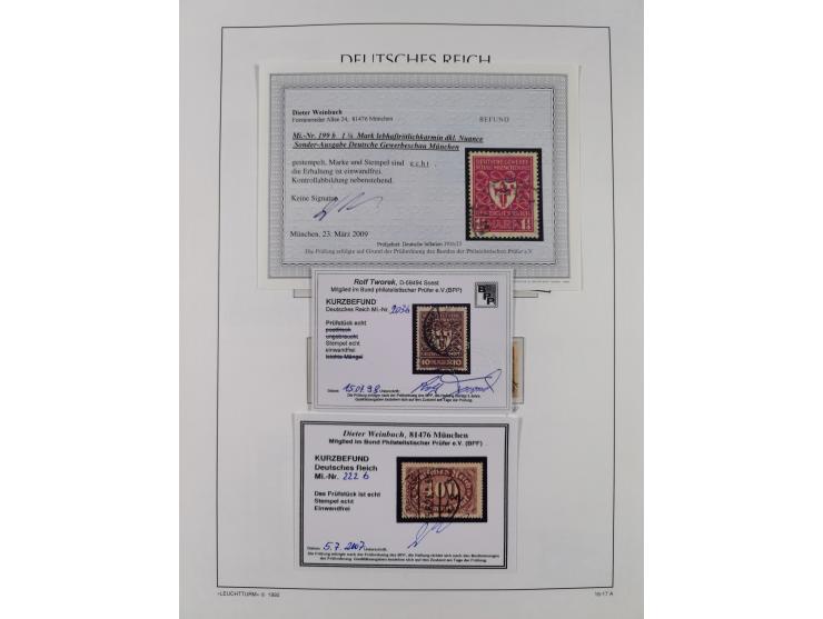 1872/1945, reichhaltige gestempelte Sammlung in 3 Bänden, dabei Brustschilde mit u.a. 21b und 27b + c, danach Mi. 66 (3), 78 