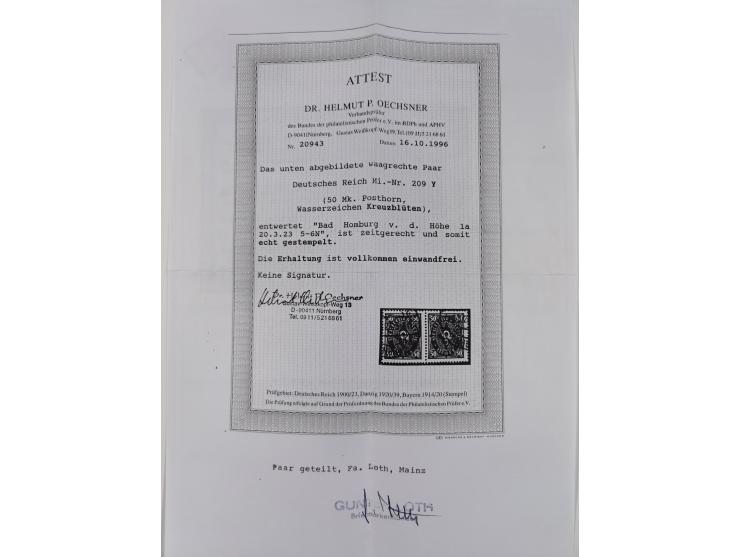 1872/1945, reichhaltige gestempelte Sammlung in 3 Bänden, dabei Brustschilde mit u.a. 21b und 27b + c, danach Mi. 66 (3), 78 