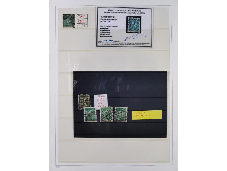 1872/1945, reichhaltige gestempelte Sammlung in 3 Bänden, dabei Brustschilde mit u.a. 21b und 27b + c, danach Mi. 66 (3), 78 