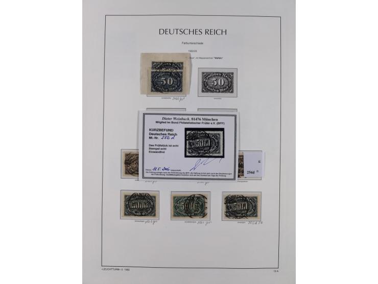 1872/1945, reichhaltige gestempelte Sammlung in 3 Bänden, dabei Brustschilde mit u.a. 21b und 27b + c, danach Mi. 66 (3), 78 