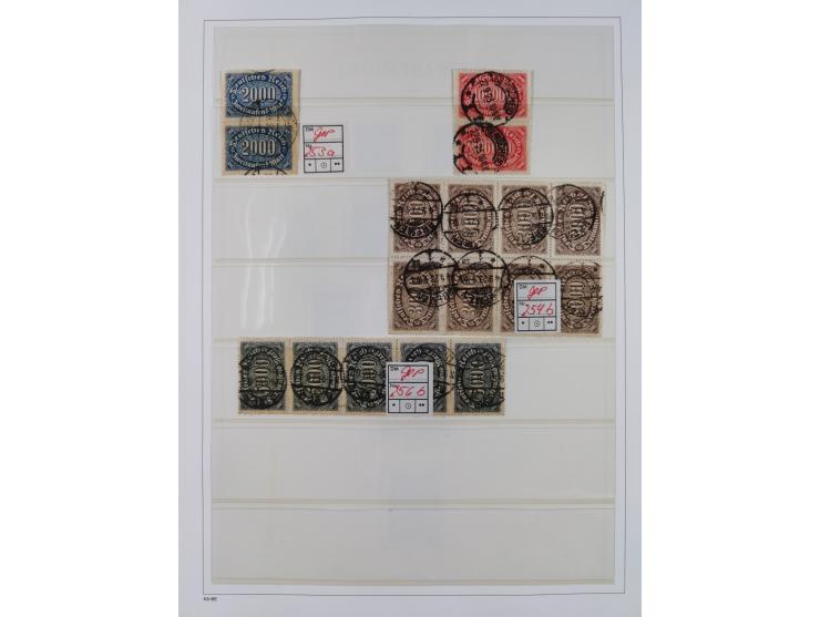1872/1945, reichhaltige gestempelte Sammlung in 3 Bänden, dabei Brustschilde mit u.a. 21b und 27b + c, danach Mi. 66 (3), 78 