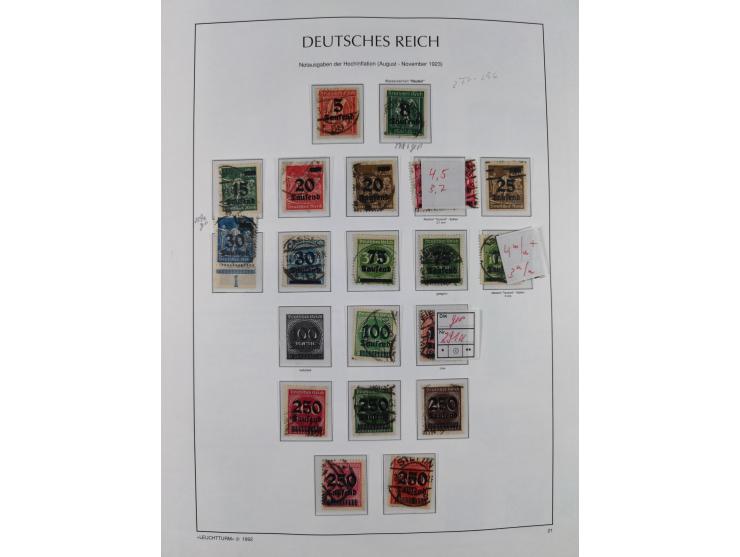 1872/1945, reichhaltige gestempelte Sammlung in 3 Bänden, dabei Brustschilde mit u.a. 21b und 27b + c, danach Mi. 66 (3), 78 