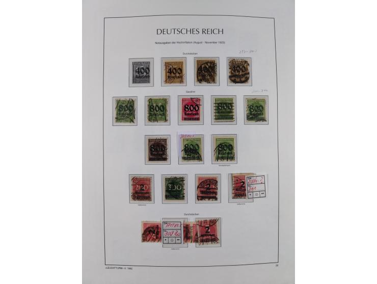1872/1945, reichhaltige gestempelte Sammlung in 3 Bänden, dabei Brustschilde mit u.a. 21b und 27b + c, danach Mi. 66 (3), 78 