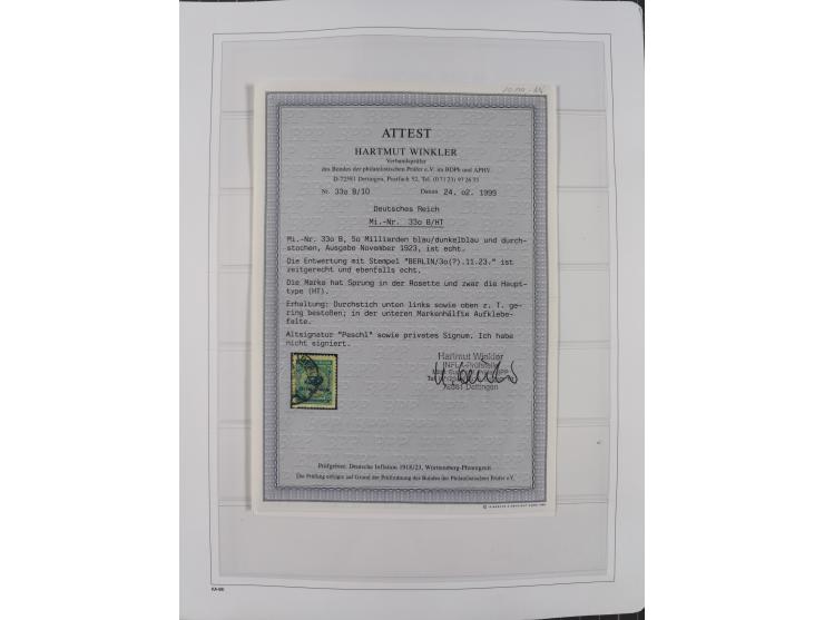 1872/1945, reichhaltige gestempelte Sammlung in 3 Bänden, dabei Brustschilde mit u.a. 21b und 27b + c, danach Mi. 66 (3), 78 