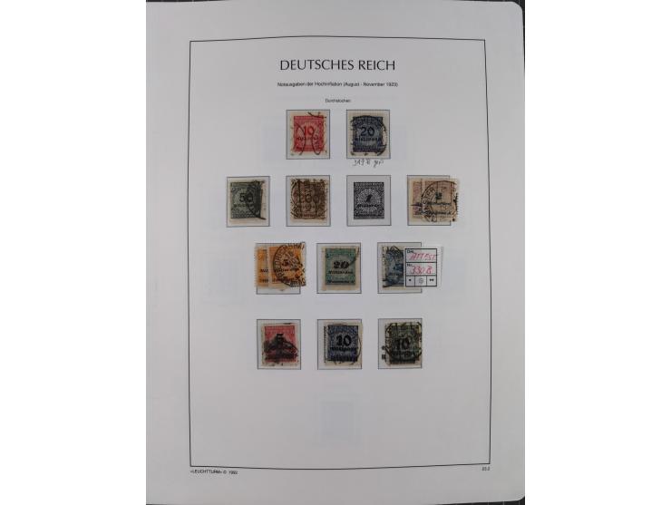 1872/1945, reichhaltige gestempelte Sammlung in 3 Bänden, dabei Brustschilde mit u.a. 21b und 27b + c, danach Mi. 66 (3), 78 