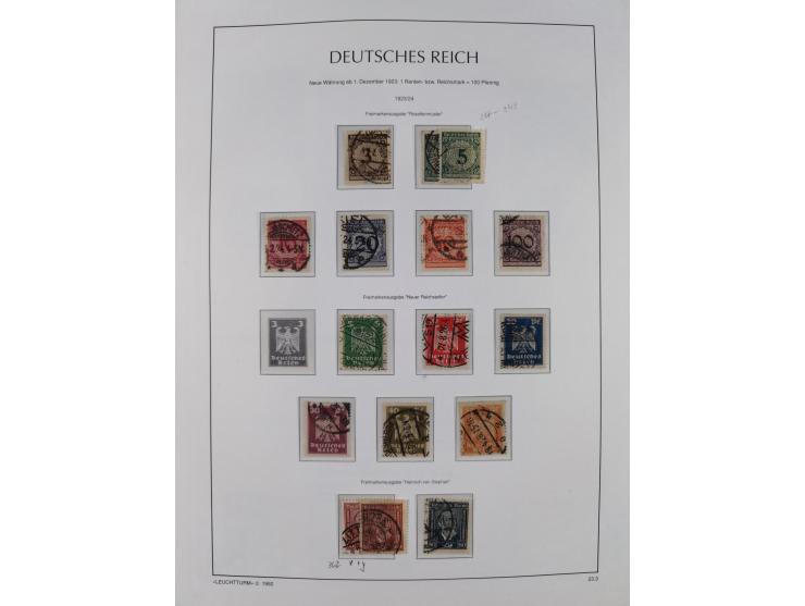 1872/1945, reichhaltige gestempelte Sammlung in 3 Bänden, dabei Brustschilde mit u.a. 21b und 27b + c, danach Mi. 66 (3), 78 
