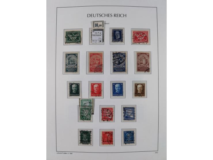 1872/1945, reichhaltige gestempelte Sammlung in 3 Bänden, dabei Brustschilde mit u.a. 21b und 27b + c, danach Mi. 66 (3), 78 