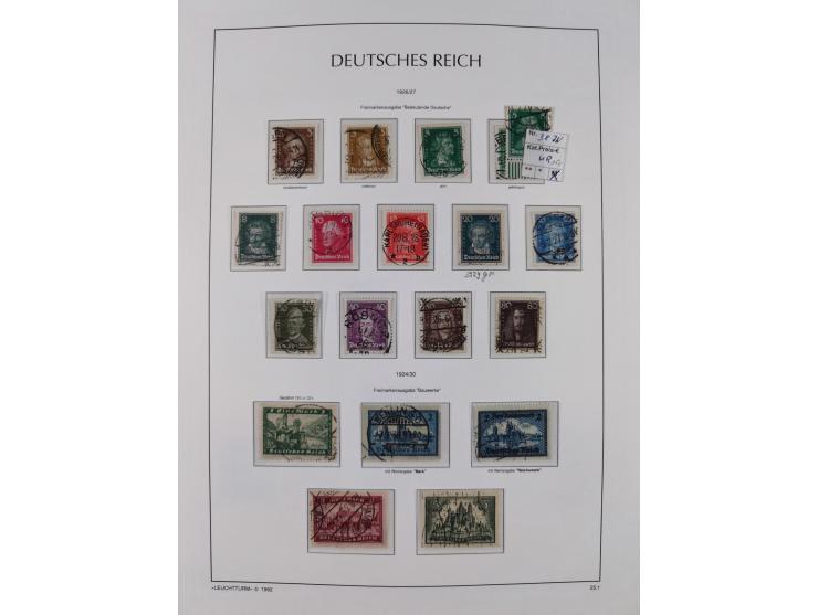 1872/1945, reichhaltige gestempelte Sammlung in 3 Bänden, dabei Brustschilde mit u.a. 21b und 27b + c, danach Mi. 66 (3), 78 