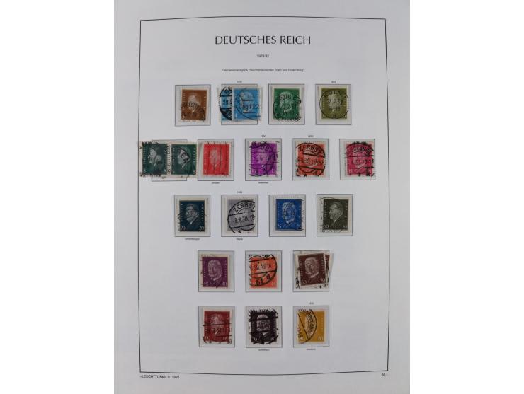 1872/1945, reichhaltige gestempelte Sammlung in 3 Bänden, dabei Brustschilde mit u.a. 21b und 27b + c, danach Mi. 66 (3), 78 