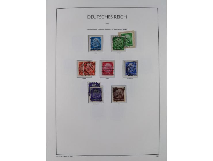 1872/1945, reichhaltige gestempelte Sammlung in 3 Bänden, dabei Brustschilde mit u.a. 21b und 27b + c, danach Mi. 66 (3), 78 
