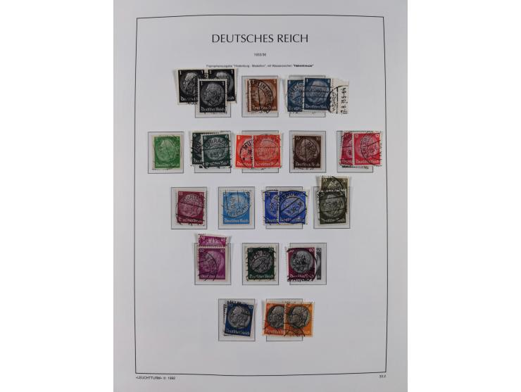 1872/1945, reichhaltige gestempelte Sammlung in 3 Bänden, dabei Brustschilde mit u.a. 21b und 27b + c, danach Mi. 66 (3), 78 