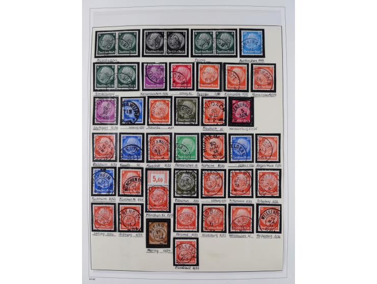 1872/1945, reichhaltige gestempelte Sammlung in 3 Bänden, dabei Brustschilde mit u.a. 21b und 27b + c, danach Mi. 66 (3), 78 