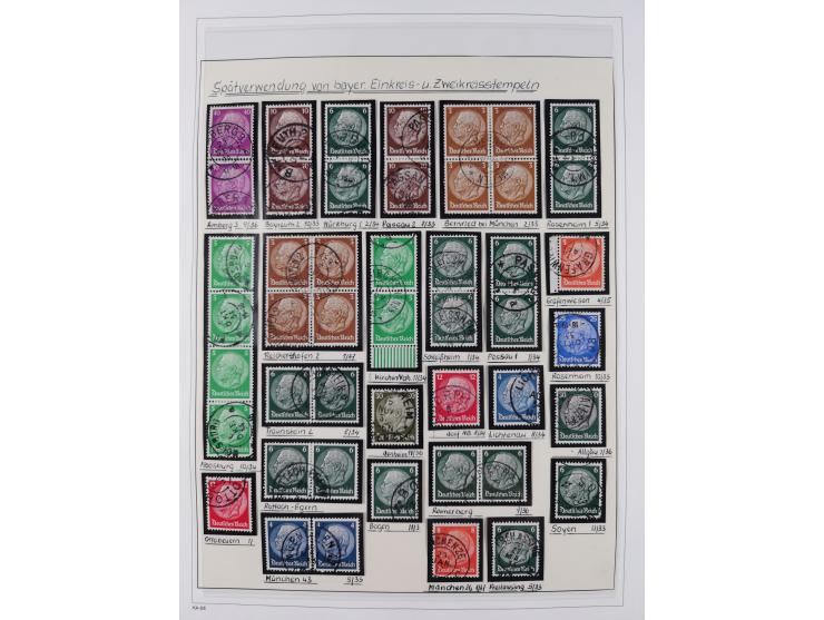 1872/1945, reichhaltige gestempelte Sammlung in 3 Bänden, dabei Brustschilde mit u.a. 21b und 27b + c, danach Mi. 66 (3), 78 