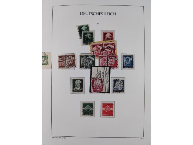 1872/1945, reichhaltige gestempelte Sammlung in 3 Bänden, dabei Brustschilde mit u.a. 21b und 27b + c, danach Mi. 66 (3), 78 