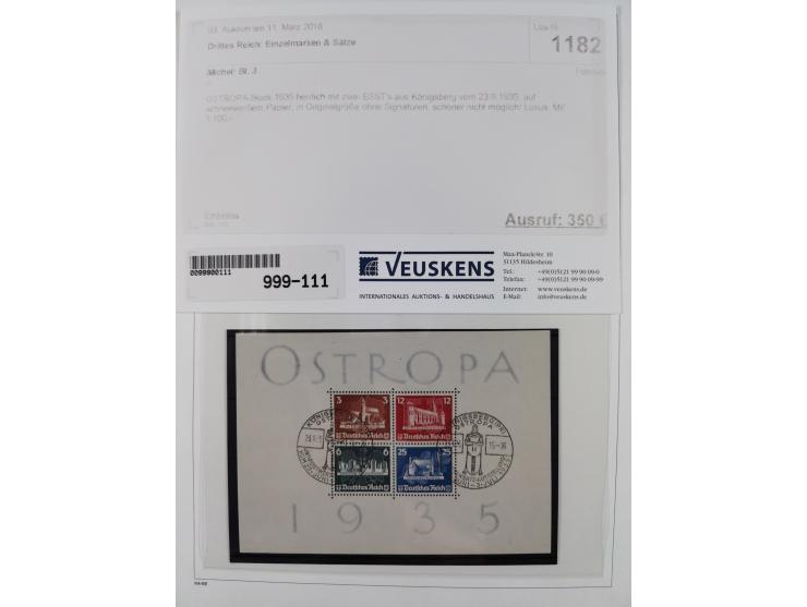 1872/1945, reichhaltige gestempelte Sammlung in 3 Bänden, dabei Brustschilde mit u.a. 21b und 27b + c, danach Mi. 66 (3), 78 