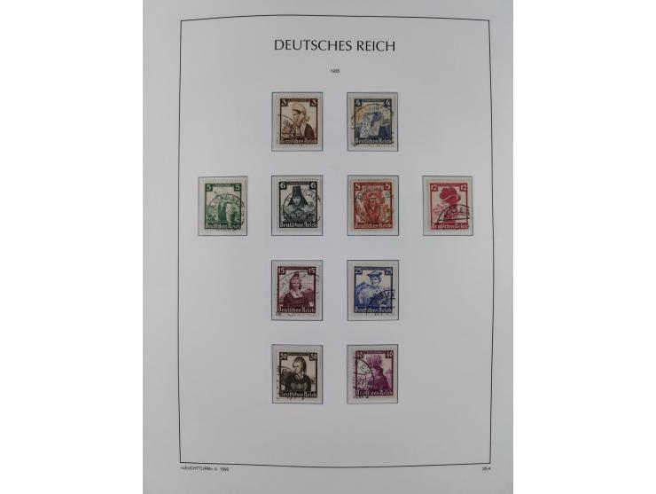 1872/1945, reichhaltige gestempelte Sammlung in 3 Bänden, dabei Brustschilde mit u.a. 21b und 27b + c, danach Mi. 66 (3), 78 
