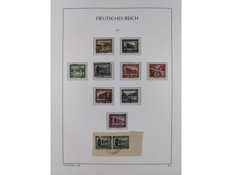 1872/1945, reichhaltige gestempelte Sammlung in 3 Bänden, dabei Brustschilde mit u.a. 21b und 27b + c, danach Mi. 66 (3), 78 