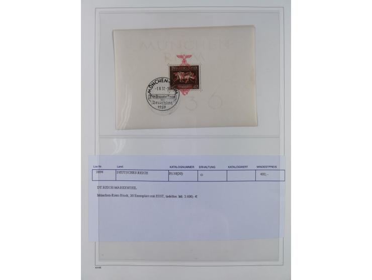 1872/1945, reichhaltige gestempelte Sammlung in 3 Bänden, dabei Brustschilde mit u.a. 21b und 27b + c, danach Mi. 66 (3), 78 