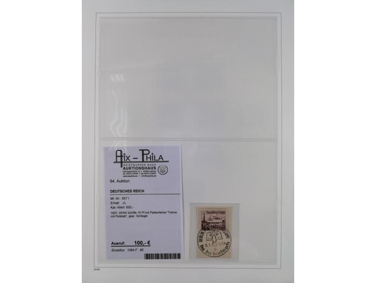 1872/1945, reichhaltige gestempelte Sammlung in 3 Bänden, dabei Brustschilde mit u.a. 21b und 27b + c, danach Mi. 66 (3), 78 