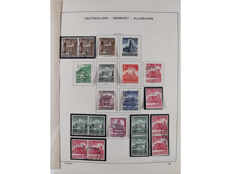 1872/1945, reichhaltige gestempelte Sammlung in 3 Bänden, dabei Brustschilde mit u.a. 21b und 27b + c, danach Mi. 66 (3), 78 