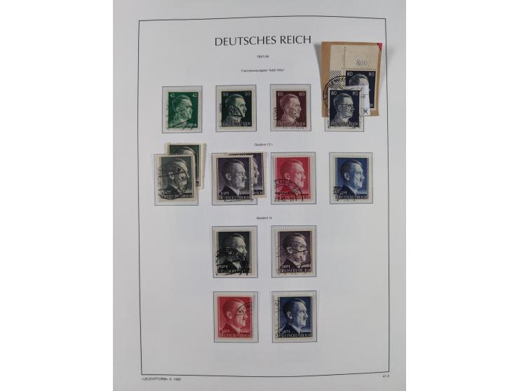 1872/1945, reichhaltige gestempelte Sammlung in 3 Bänden, dabei Brustschilde mit u.a. 21b und 27b + c, danach Mi. 66 (3), 78 