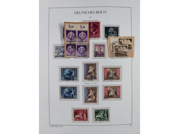 1872/1945, reichhaltige gestempelte Sammlung in 3 Bänden, dabei Brustschilde mit u.a. 21b und 27b + c, danach Mi. 66 (3), 78 