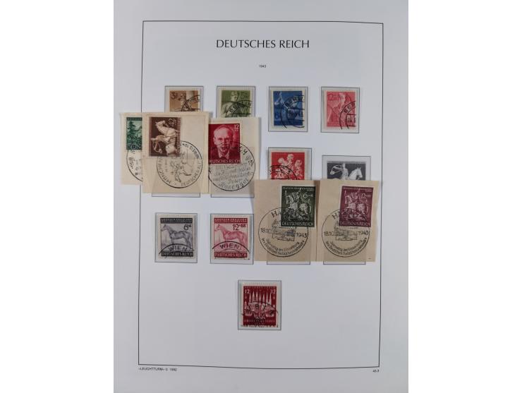 1872/1945, reichhaltige gestempelte Sammlung in 3 Bänden, dabei Brustschilde mit u.a. 21b und 27b + c, danach Mi. 66 (3), 78 