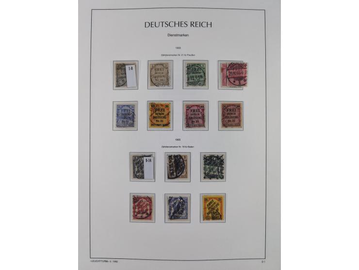 1872/1945, reichhaltige gestempelte Sammlung in 3 Bänden, dabei Brustschilde mit u.a. 21b und 27b + c, danach Mi. 66 (3), 78 
