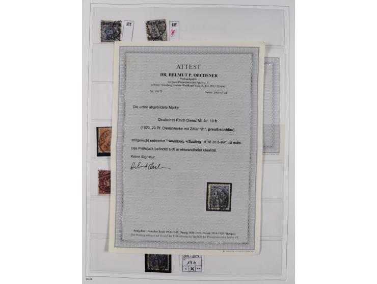 1872/1945, reichhaltige gestempelte Sammlung in 3 Bänden, dabei Brustschilde mit u.a. 21b und 27b + c, danach Mi. 66 (3), 78 
