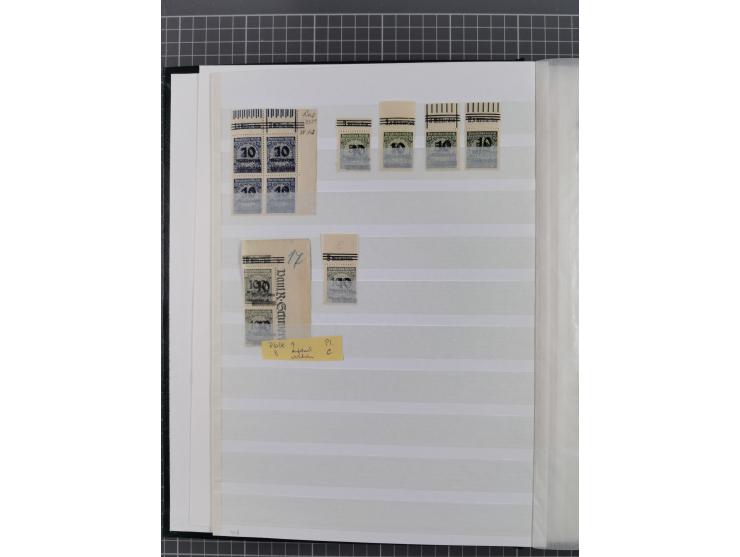 1923, OPD-Drucke, postfrische Sammlung von etwa 250 Stück, nach Orten sortiert, dabei Münster 289a und 293 (signiert Infla bz