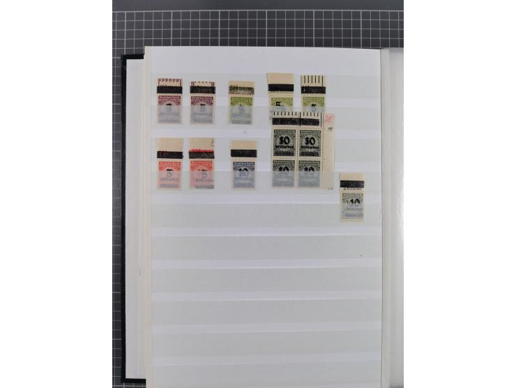 1923, OPD-Drucke, postfrische Sammlung von etwa 250 Stück, nach Orten sortiert, dabei Münster 289a und 293 (signiert Infla bz