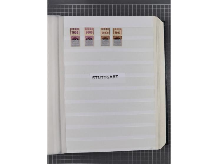 1923, OPD-Drucke, postfrische Sammlung von etwa 250 Stück, nach Orten sortiert, dabei Münster 289a und 293 (signiert Infla bz