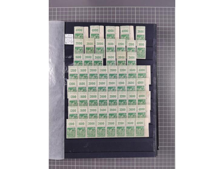 1915/44 (ca.), postfrische, wenig ungebrauchte und gestempelte Partie Oberrandstücke, einige 100 Stück, überwiegend Infla mit