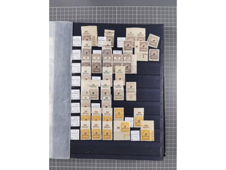 1915/44 (ca.), postfrische, wenig ungebrauchte und gestempelte Partie Oberrandstücke, einige 100 Stück, überwiegend Infla mit