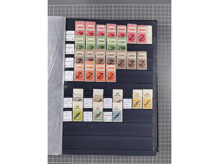 1915/44 (ca.), postfrische, wenig ungebrauchte und gestempelte Partie Oberrandstücke, einige 100 Stück, überwiegend Infla mit