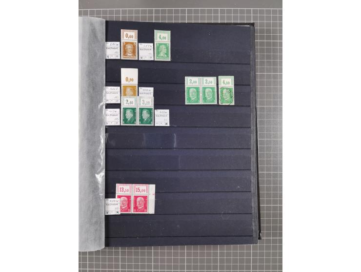1915/44 (ca.), postfrische, wenig ungebrauchte und gestempelte Partie Oberrandstücke, einige 100 Stück, überwiegend Infla mit
