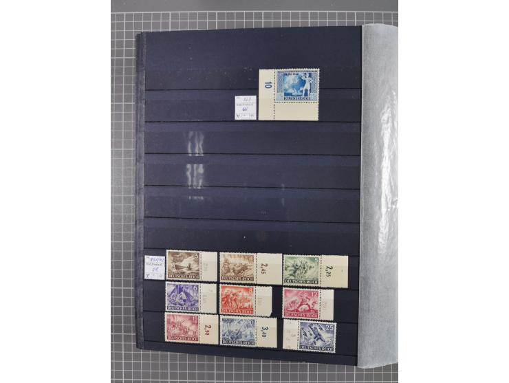 1915/44 (ca.), postfrische, wenig ungebrauchte und gestempelte Partie Oberrandstücke, einige 100 Stück, überwiegend Infla mit