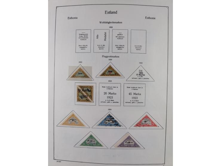 1918/1954, used and unused collections Estonia incl. e.g. Mi.-Nr. 29AUw (2), 164x MNH, Latvia, Lithuania incl. Mi.-Nr. 141F u
