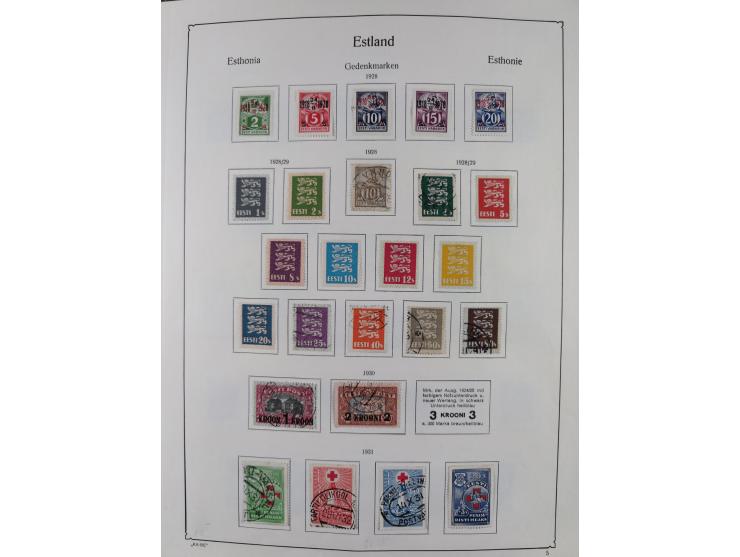 1918/1954, used and unused collections Estonia incl. e.g. Mi.-Nr. 29AUw (2), 164x MNH, Latvia, Lithuania incl. Mi.-Nr. 141F u