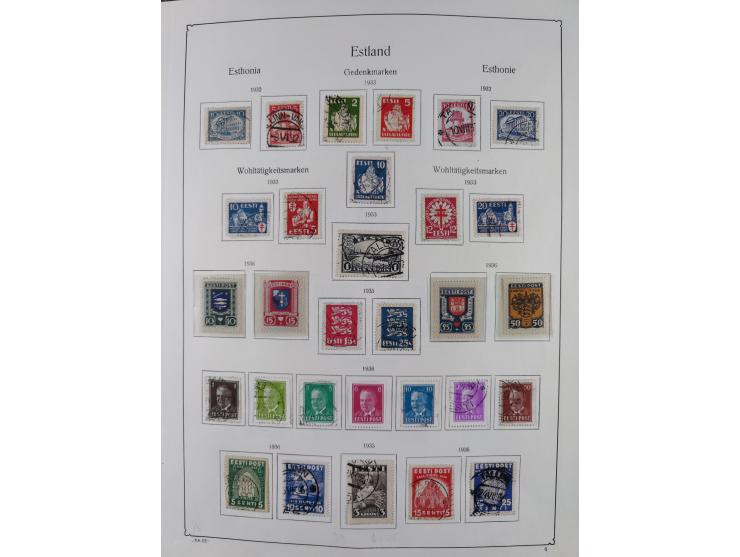 1918/1954, used and unused collections Estonia incl. e.g. Mi.-Nr. 29AUw (2), 164x MNH, Latvia, Lithuania incl. Mi.-Nr. 141F u