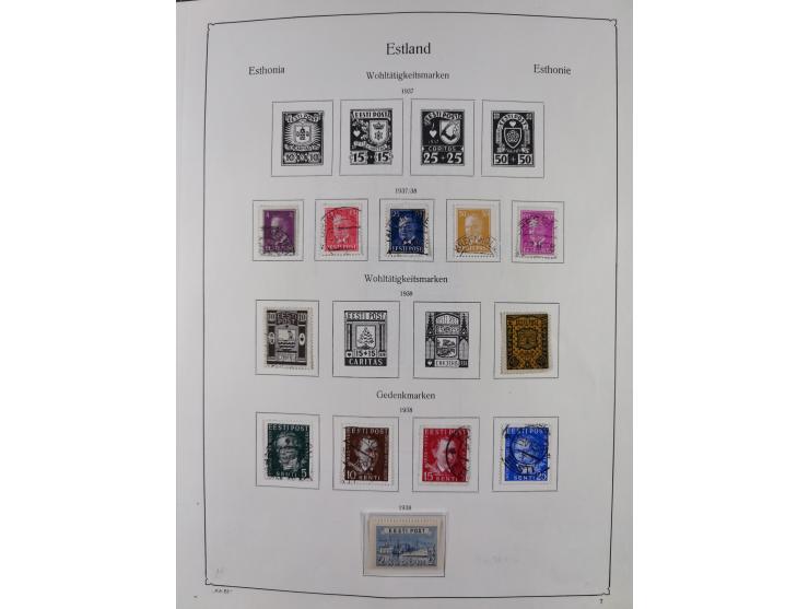 1918/1954, used and unused collections Estonia incl. e.g. Mi.-Nr. 29AUw (2), 164x MNH, Latvia, Lithuania incl. Mi.-Nr. 141F u