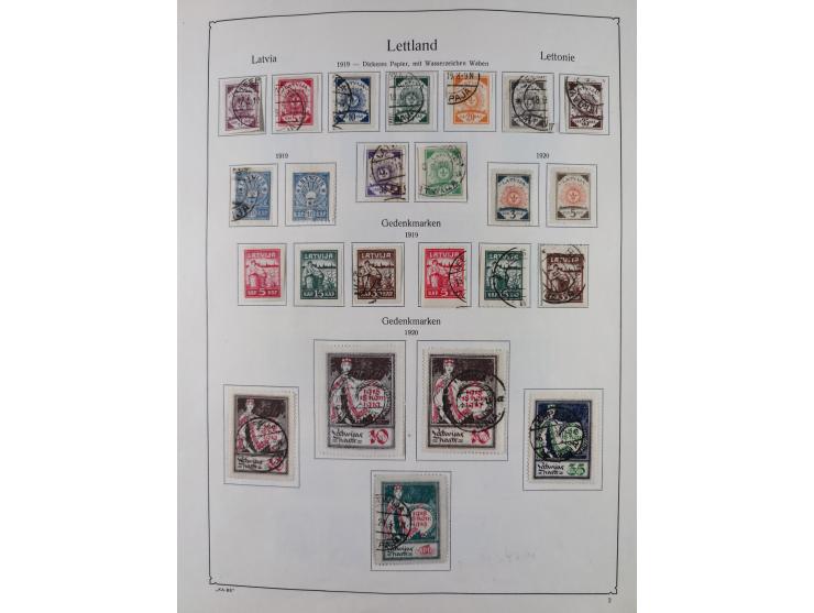 1918/1954, used and unused collections Estonia incl. e.g. Mi.-Nr. 29AUw (2), 164x MNH, Latvia, Lithuania incl. Mi.-Nr. 141F u