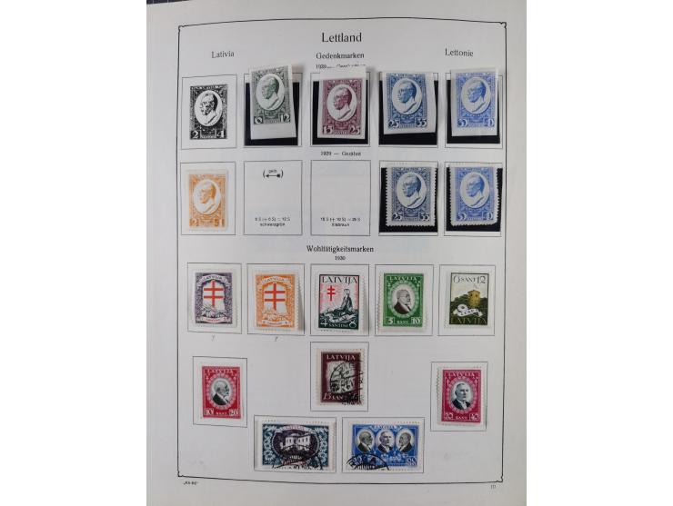 1918/1954, used and unused collections Estonia incl. e.g. Mi.-Nr. 29AUw (2), 164x MNH, Latvia, Lithuania incl. Mi.-Nr. 141F u