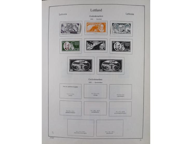 1918/1954, used and unused collections Estonia incl. e.g. Mi.-Nr. 29AUw (2), 164x MNH, Latvia, Lithuania incl. Mi.-Nr. 141F u