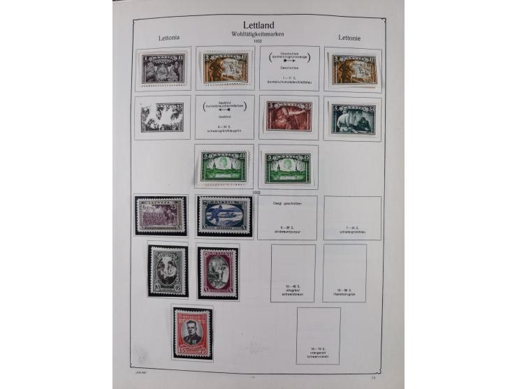1918/1954, used and unused collections Estonia incl. e.g. Mi.-Nr. 29AUw (2), 164x MNH, Latvia, Lithuania incl. Mi.-Nr. 141F u