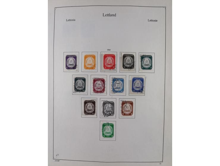 1918/1954, used and unused collections Estonia incl. e.g. Mi.-Nr. 29AUw (2), 164x MNH, Latvia, Lithuania incl. Mi.-Nr. 141F u