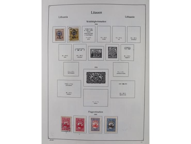 1918/1954, used and unused collections Estonia incl. e.g. Mi.-Nr. 29AUw (2), 164x MNH, Latvia, Lithuania incl. Mi.-Nr. 141F u