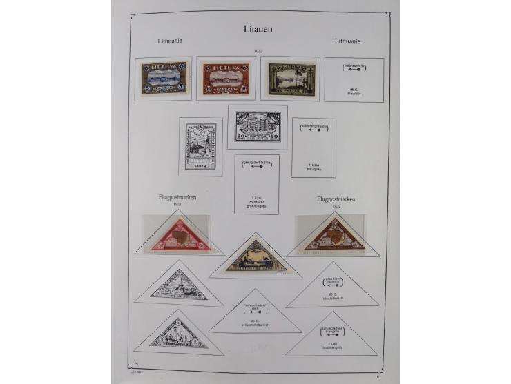 1918/1954, used and unused collections Estonia incl. e.g. Mi.-Nr. 29AUw (2), 164x MNH, Latvia, Lithuania incl. Mi.-Nr. 141F u