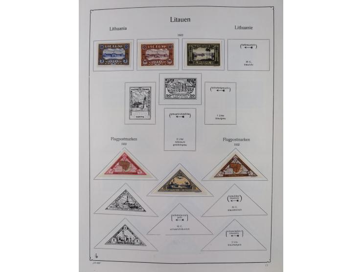 1918/1954, used and unused collections Estonia incl. e.g. Mi.-Nr. 29AUw (2), 164x MNH, Latvia, Lithuania incl. Mi.-Nr. 141F u